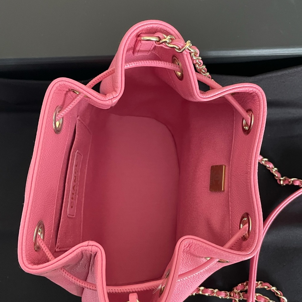 NEW 21B Chanel Bucket Bag Pink Crossbody Caviar - Picture 6 of 15